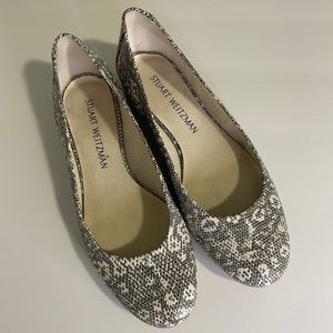 Stuart Weitzman Bambina Snakeskin Flats